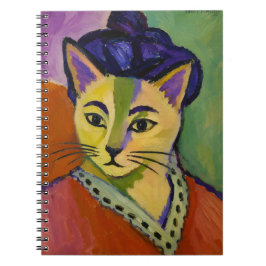 Die Grüne Streifenkatze – Fauvistischer Matisse-In Notizblock