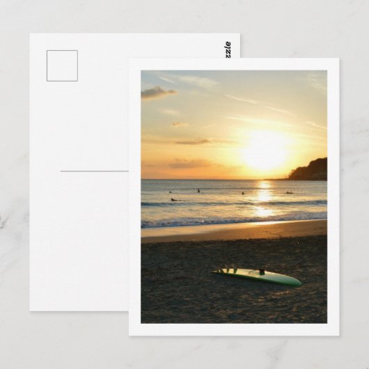 Die grüne Surfboard: Japan Postkarte (Vorne/Hinten)