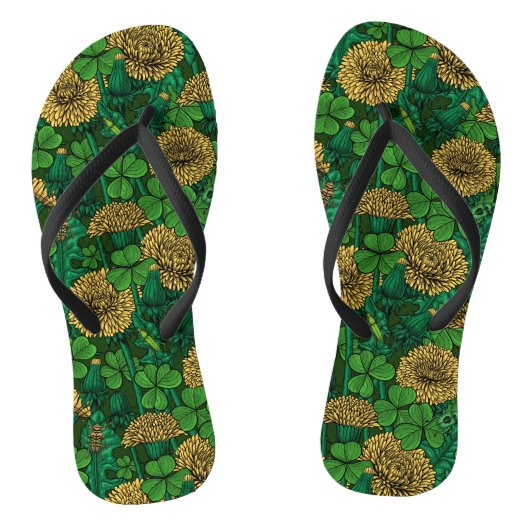 Die grüne und gelbe Wiese Badesandalen (Fußbett)