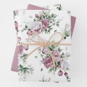 Die grüne Vegetation von Pink Peonies ist im gesam Geschenkpapier Set (Beispiel)