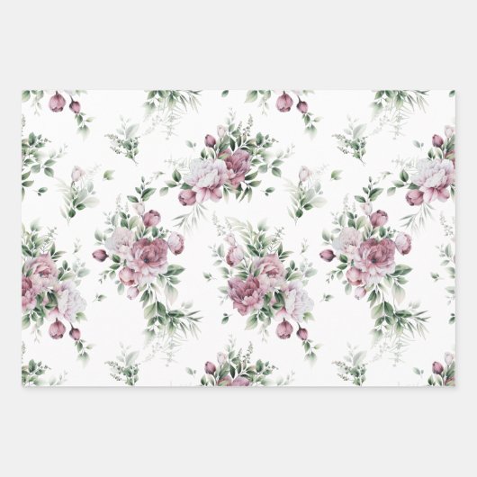 Die grüne Vegetation von Pink Peonies ist im gesam Geschenkpapier Set (Vorderseite)