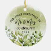 Die Grüne Verlasse die erste Weihnachtszeit als Mr Keramik Ornament (Hinten)