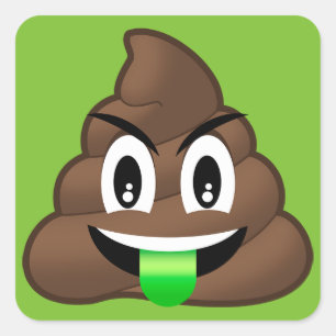 Die grüne verrückte Zunge kacken Emoji Quadratischer Aufkleber