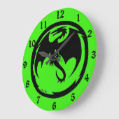 Die grüne Wanduhr des Schwarzen Drachen mit Zahlen (Winkel)