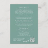 Die grünen Blätter kreisen um die Einzelheiten der Begleitkarte (Rückseite)