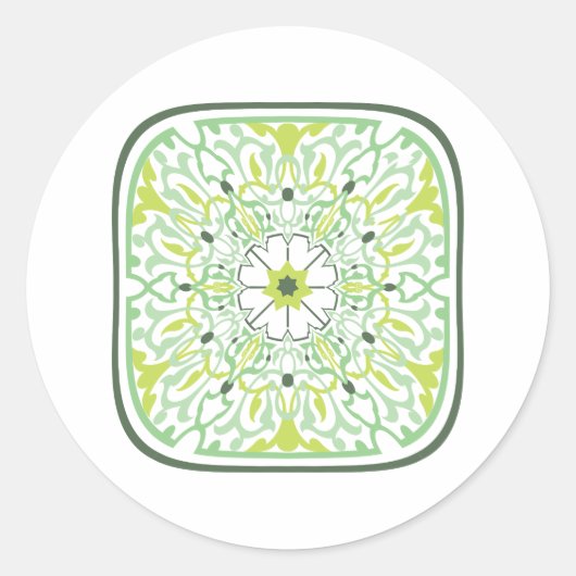 Die grünen Blume Runder Aufkleber (Vorderseite)
