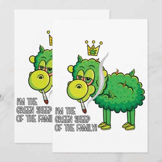 Die grünen Schafe Einladung (Vorne/Hinten)