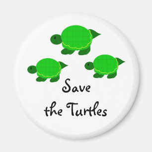 Die grünen Schildkröten gerettet Magnet