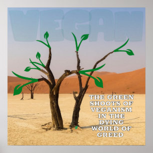 Die grünen Triebe der Veganismus-Wandkunst Poster