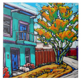 Die "grünes Streetcorner, Tucson-Barrio-" Fliese