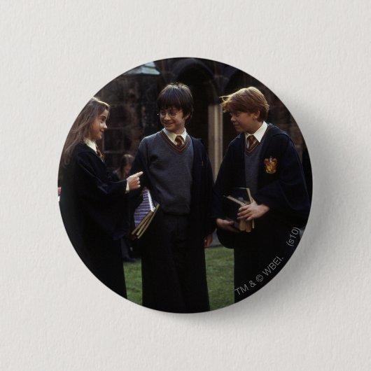 Die Gruppe außerhalb von Hogwarts Button (Vorderseite)