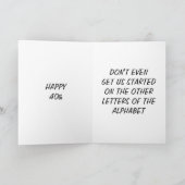 DIE GRUPPE VEREINBART 40. KOMPLIMEN KARTE (Innenseite)