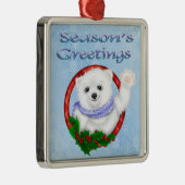 Die Gruß-Eisbär erstklassiges quadratisches Ornam Ornament Aus Metall (Rechts)