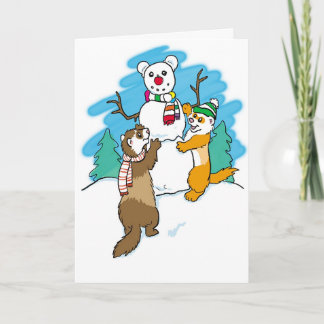 Die Gruß-Frettchen der Jahreszeit Feiertagskarte