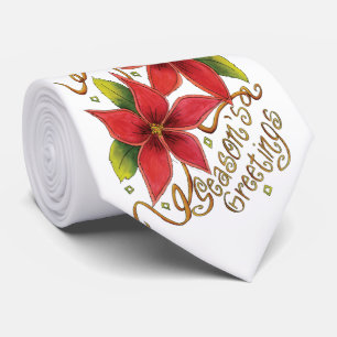 Die Gruß-Poinsettias der Jahreszeit Krawatte