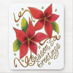 Die Gruß-Poinsettias der Jahreszeit Mousepad