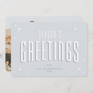 Die Grüße der blauen Jahreszeit Retro Stars Foto Feiertagskarte