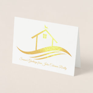 Die Grüße der Echten Anwesen Jahreszeit Elegantes Folienkarte