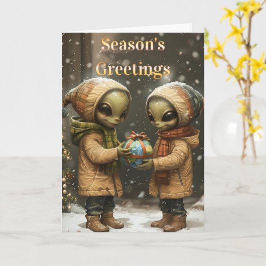 Die Grüße der galaktischen Jahreszeit Karte (Gelbe Blume)