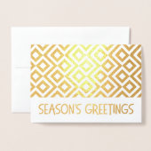 Die Grüße der Gold Meander Muster Jahreszeit Folienkarte (Vorderseite mit Umschlag)