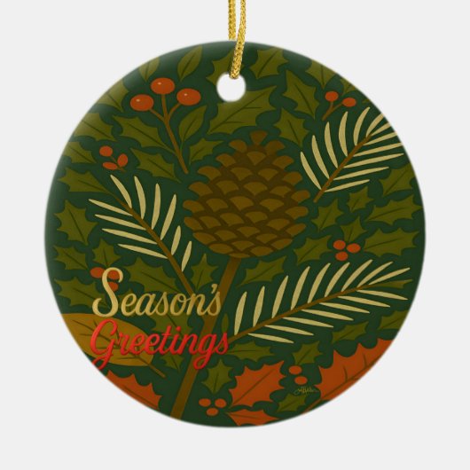Die Grüße der Herbst- und Winterferien-Saison Keramik Ornament (Vorne)