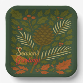 Die Grüße der Herbst- und Winterferien-Saison Pappteller