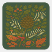 Die Grüße der Herbst- und Winterferien-Saison Quadratischer Aufkleber (Vorderseite)