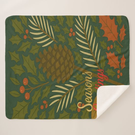 Die Grüße der Herbst- und Winterferien-Saison Sherpadecke (Vorderseite (Horizontal))