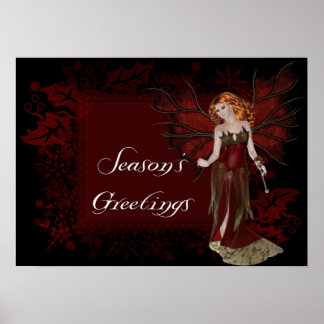 Die Grüße der Jahreszeit Dunkle Fairy - Fantasy Pr Poster