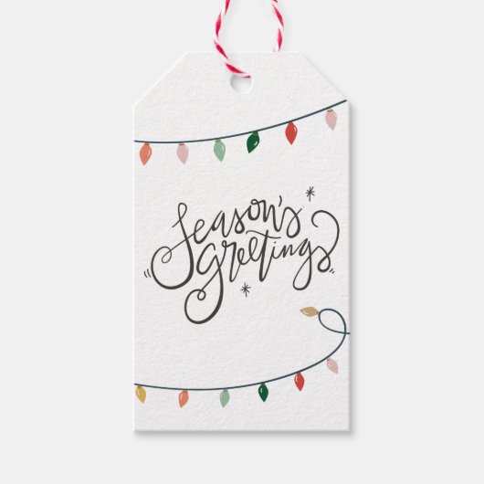 Die Grüße der Jahreszeit farbenfrohe Lichterfolge Geschenkanhänger (Vorderseite)