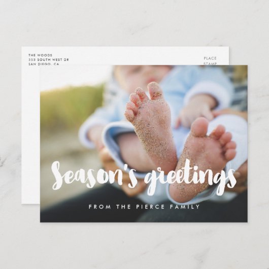 Die Grüße der Jahreszeit Modernes Foto Postkarte (Vorne/Hinten)