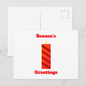 Die Grüße der Jahreszeit rotes Kerzenlicht Postkar Postkarte (Vorne/Hinten)