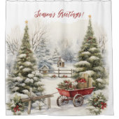 Die Grüße der Jahreszeit Viktorianische Weihnachts Duschvorhang (Vorderseite)
