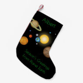 "Die Grüße der Jahreszeit vom Planeten Erde" Kosmi Kleiner Weihnachtsstrumpf (Vorderansicht (hängend))