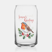 Die Grüße der Jahreszeit von fröhlichem Robin Dosenglas (Vorderseite)