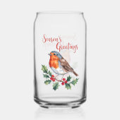 Die Grüße der Jahreszeit von fröhlichem Robin Dosenglas (Rückseite)