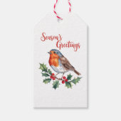 Die Grüße der Jahreszeit von fröhlichem Robin Geschenkanhänger (Vorderseite)