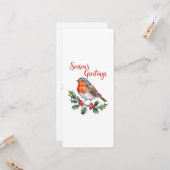 Die Grüße der Jahreszeit von fröhlichem Robin Karte (Vorderseite/Rückseite Beispiel)