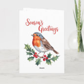 Die Grüße der Jahreszeit von fröhlichem Robin Karte (Rückseite)
