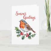 Die Grüße der Jahreszeit von fröhlichem Robin Karte (Vorderseite)