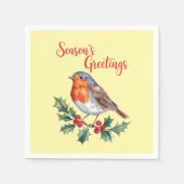 Die Grüße der Jahreszeit von fröhlichem Robin Serviette (Vorderseite)