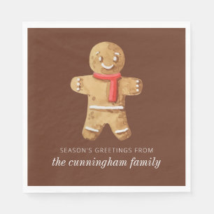Die Grüße der Jahreszeit Wasserfarbe Lebkuchen Man Serviette