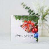 Die Grüße der Jahreszeit Weihnachtsfeierlichkeiten Karte (Stehend Vorderseite)