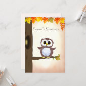 Die Grüße der niedlichen Owl Herbstsaison Karte (Vorderseite/Rückseite Beispiel)