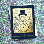Die Grüße der niedlichen Snowman-Jahreszeit Folien Feiertagskarte<br><div class="desc">Die Grüße der niedlichen Snowman-Jahreszeit</div>