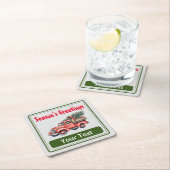 Die Grüße der personalisierten Jahreszeit Rechteckiger Pappuntersetzer (Vor Ort)