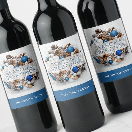 Die Grüße der Pine-Wreath-Saison Weinetikett