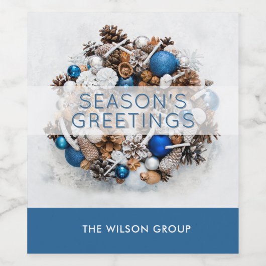 Die Grüße der Pine-Wreath-Saison Weinetikett (Einzelnes Label)