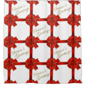 Die Grüße der Red Bow Season Duschvorhang (Vorderseite)