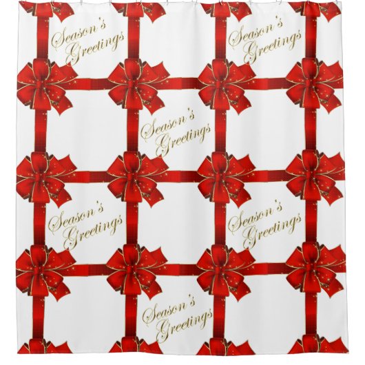 Die Grüße der Red Bow Season Duschvorhang (Vorderseite)